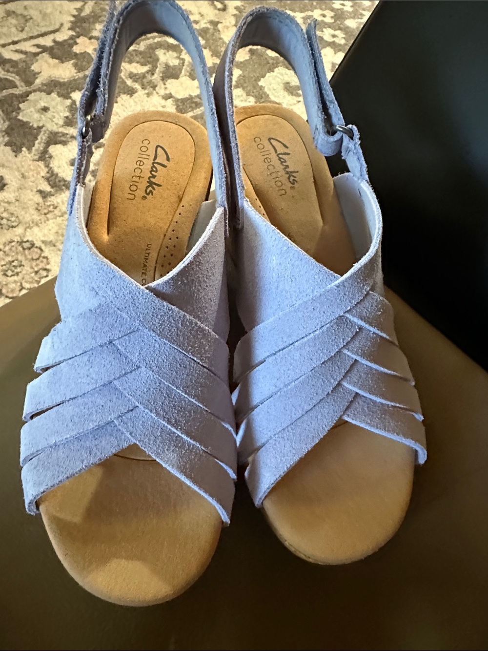 Clarks Suede Crisscross Slingback Sandals New
